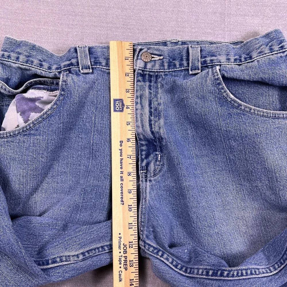 VTG Faded Glory Men's‎ Blue Denim Distressed Wide Leg Carpenter Jeans Size 38x30